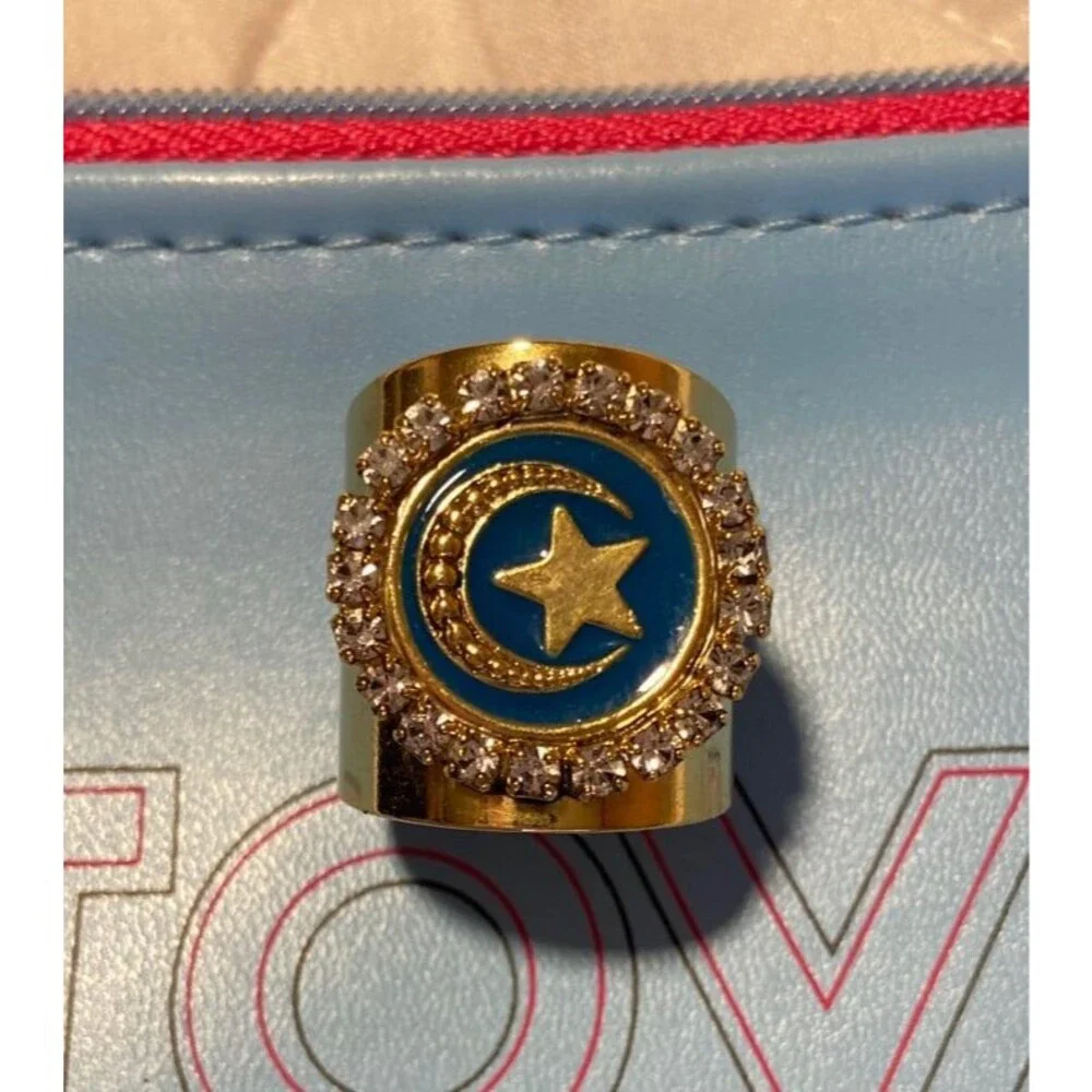 TOVA ring TOVA jewelry STAR MOON Karolyn Celestial ring NEW in bag crystals adju